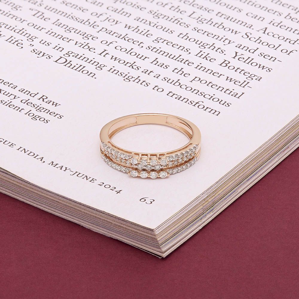Brilliant Rose Gold Finger Band-Rings-ORG24K54