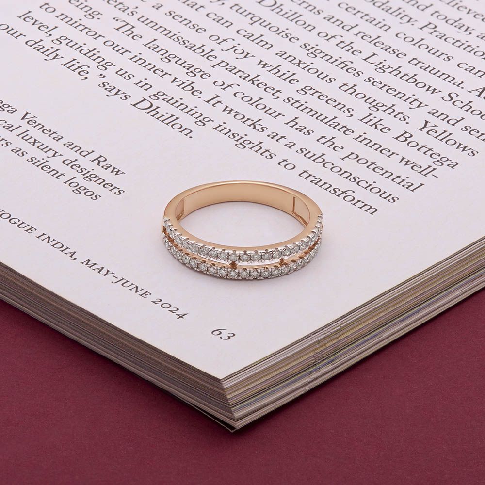 Solid Diamond Studded Finger Band-Rings-ORG24K55