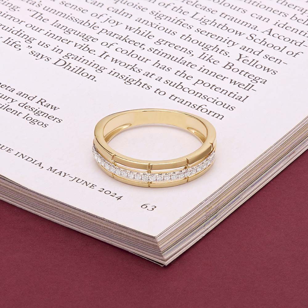 Brillant Yellow Gold and Diamond Finger Ring-Rings-ORG24K58