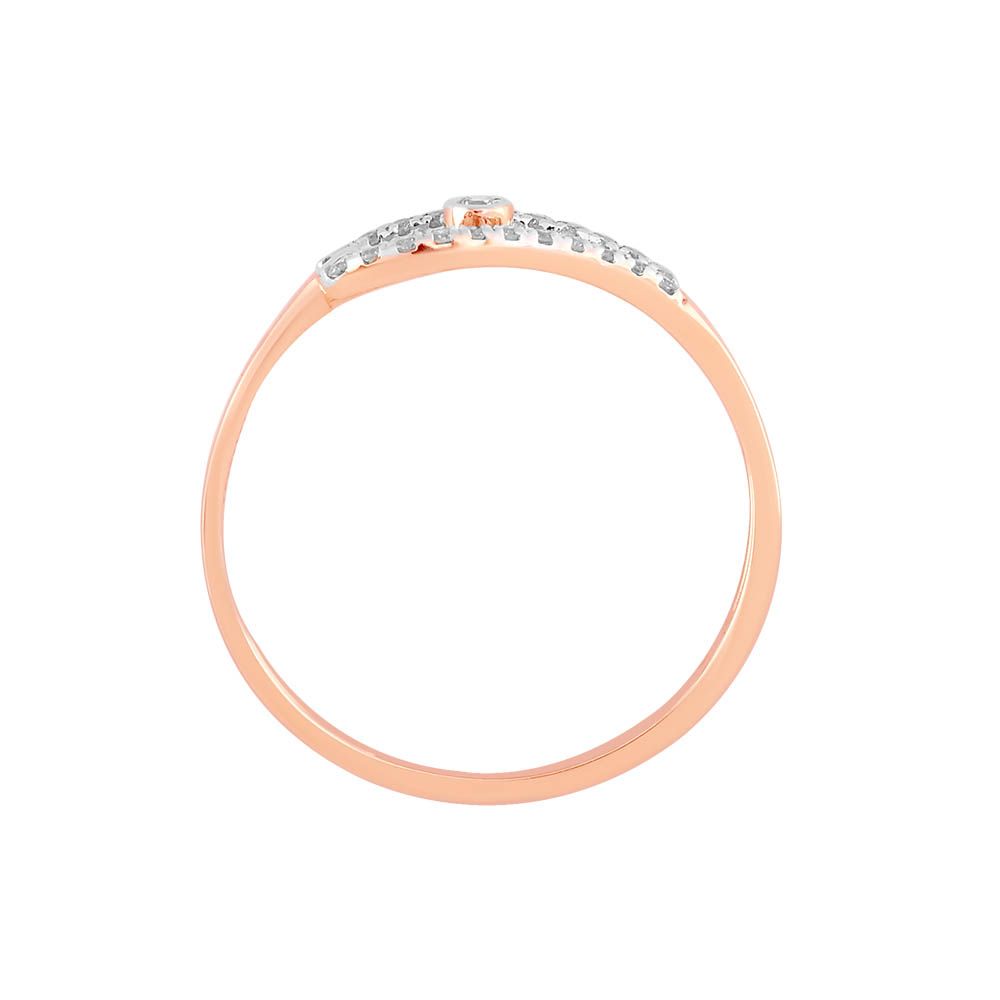 Casual Everyday Rose Gold and Diamond Finger Ring-Rings-ORG24K64