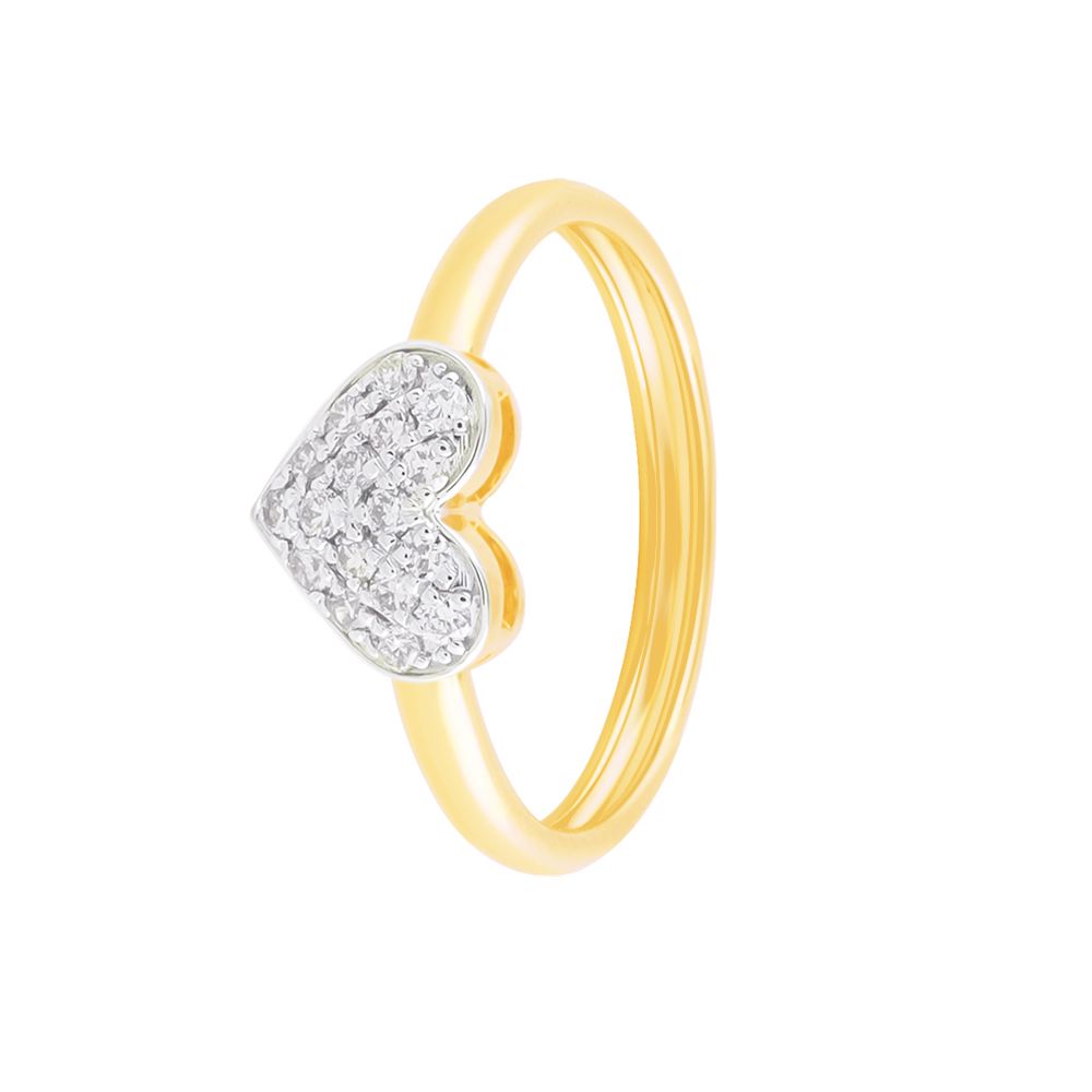 Sparkling Heart Shaped Diamond Finger Ring-Rings-ORG24K68