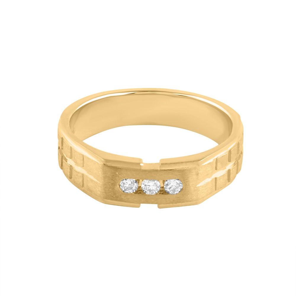 Classy Diamond and Yellow Gold Mens Finger Ring-Diamond-ORG24K69