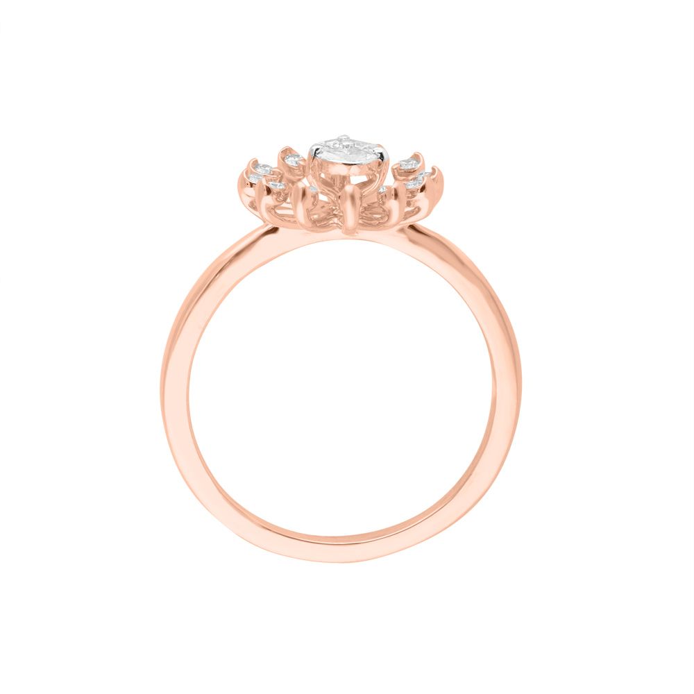 Starburst Design Diamond Finger Ring-Rings-ORG24K71