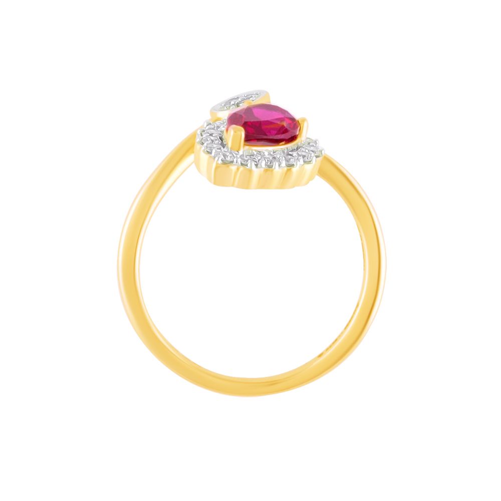 Sparkling Precious Stone and Diamond Finger Ring-Rings-ORG24K73