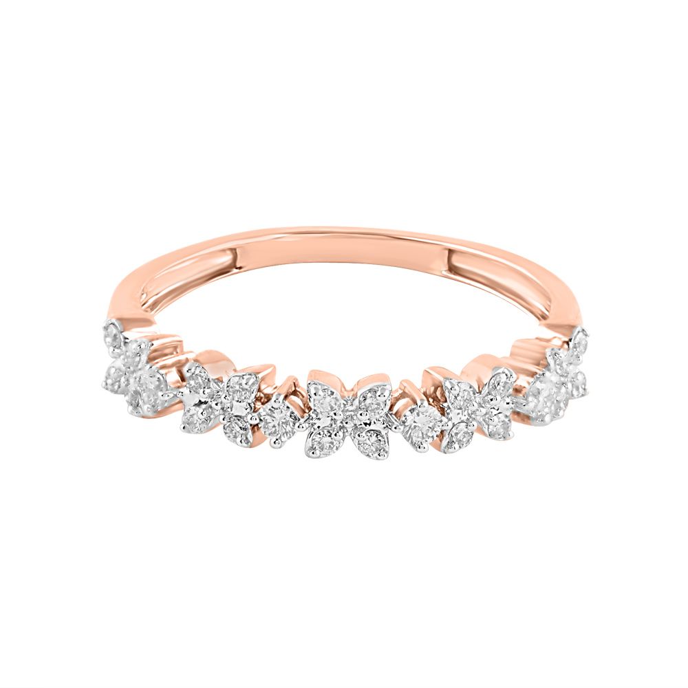 Resplendent Floral Diamond Finger Ring-Rings-ORG24K75