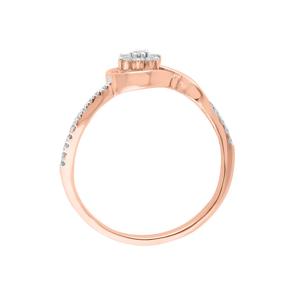 Bewitching Rose Gold and Diamond Finger Ring-Rings-ORG24K76
