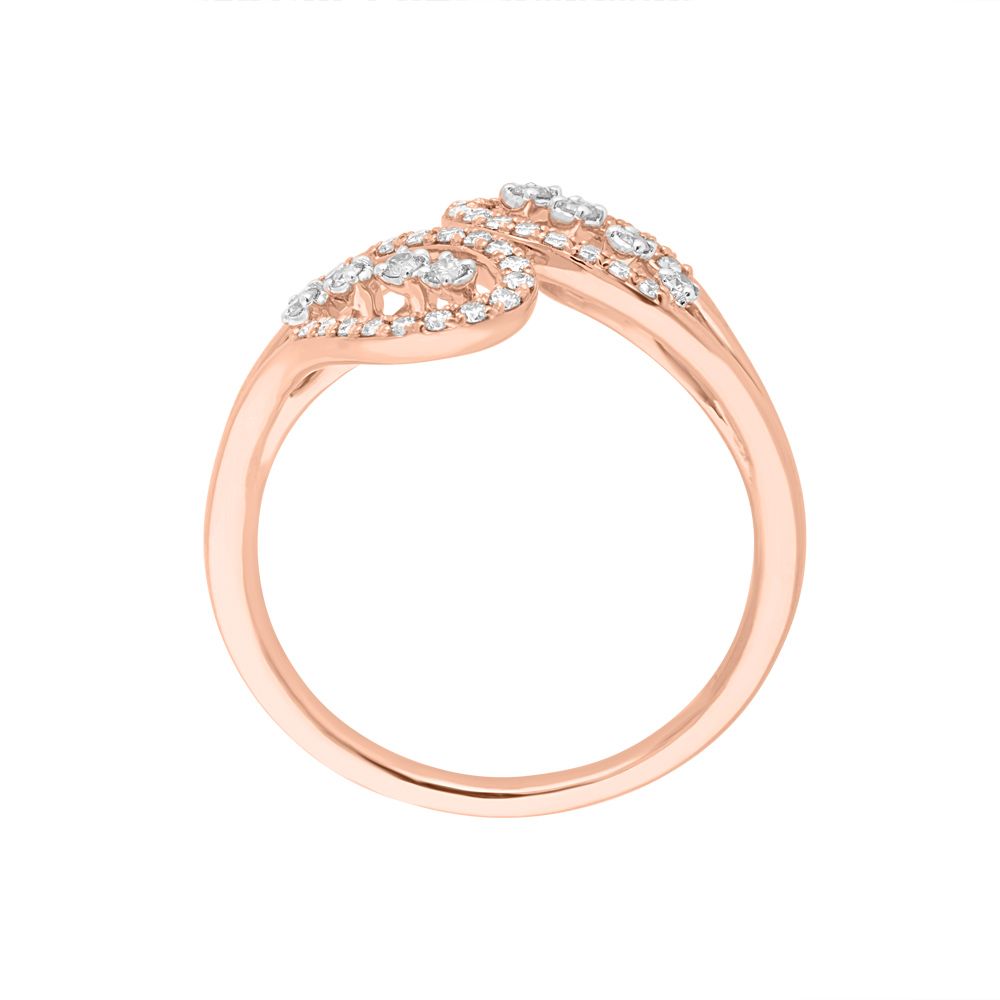 Stunning Rose Gold and Diamond Finger Ring-Rings-ORG24K77