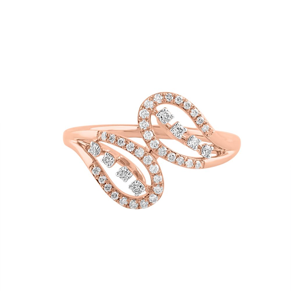 Stunning Rose Gold and Diamond Finger Ring-Rings-ORG24K77