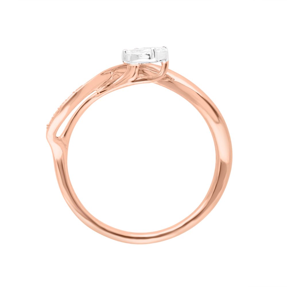 Radiant Rose Gold and Diamond Finger Ring-Rings-ORG24K79