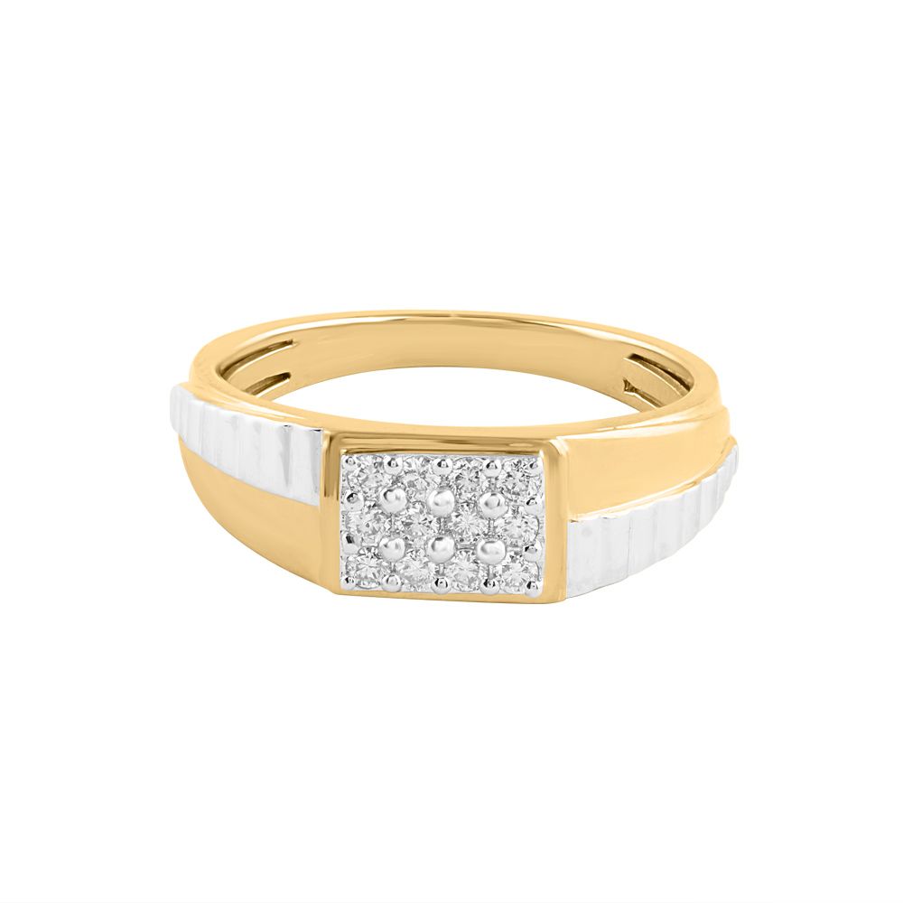 Radiant Yellow Gold and Diamond Finger Ring-Diamond-ORG24K80