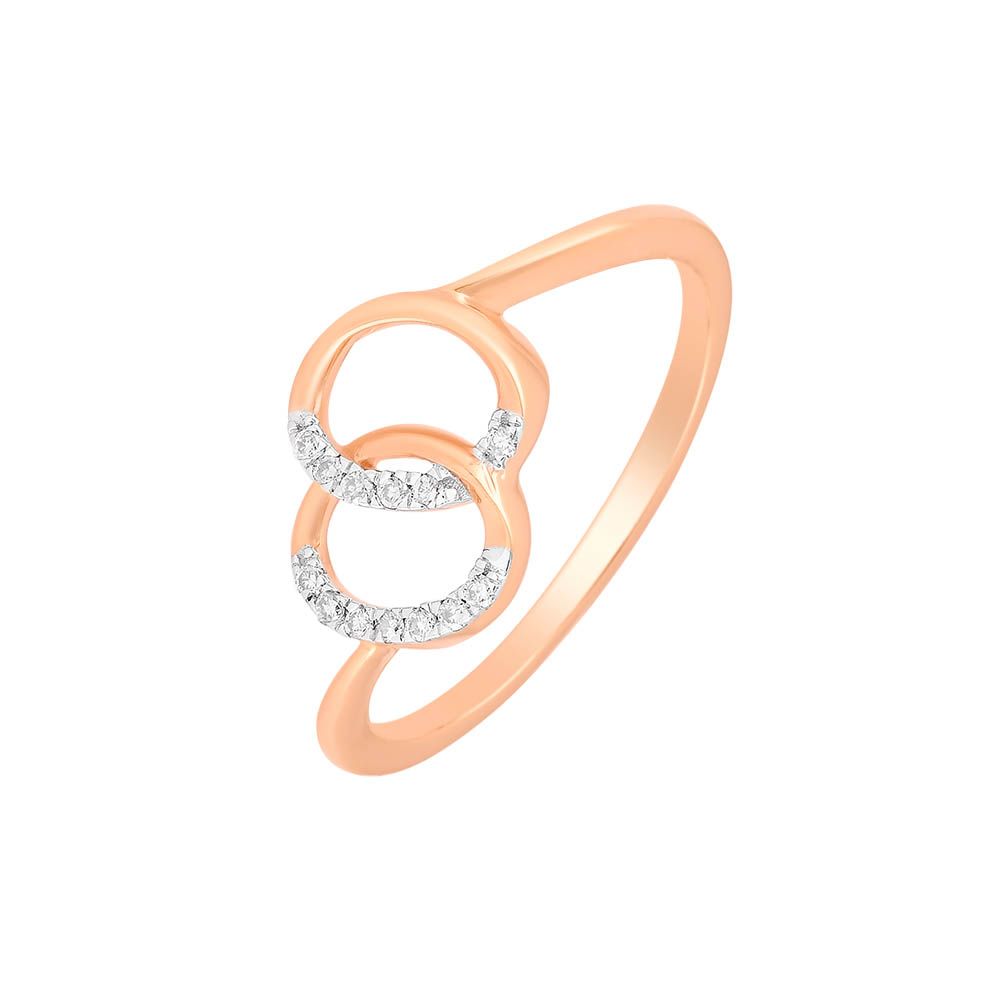 Interlooped Diamond Studded Finger Ring-Rings-ORG24K84