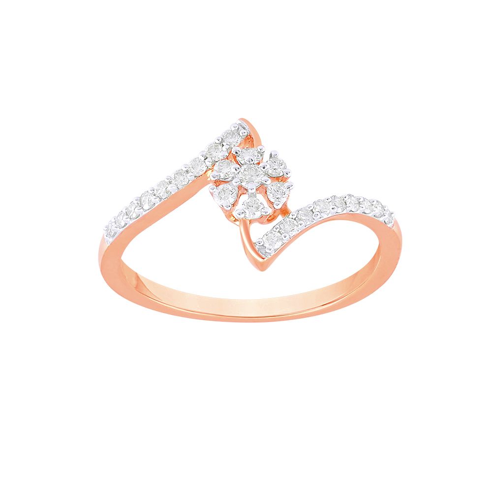 Sparkling Diamond and Yellow Gold Finger Ring-Rings-ORG24K85