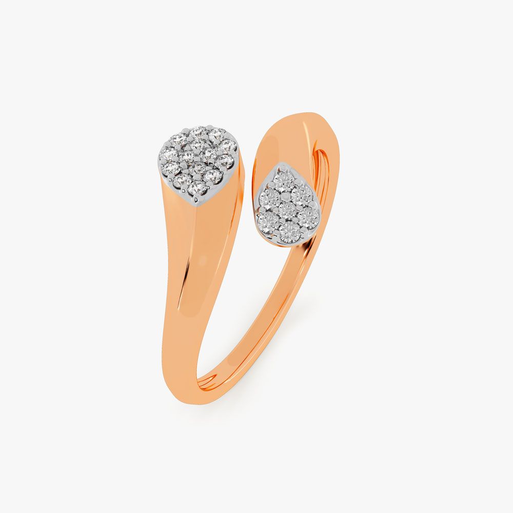 Spangled Diamond and Rose Gold Finger Ring-Rings-ORG24K86