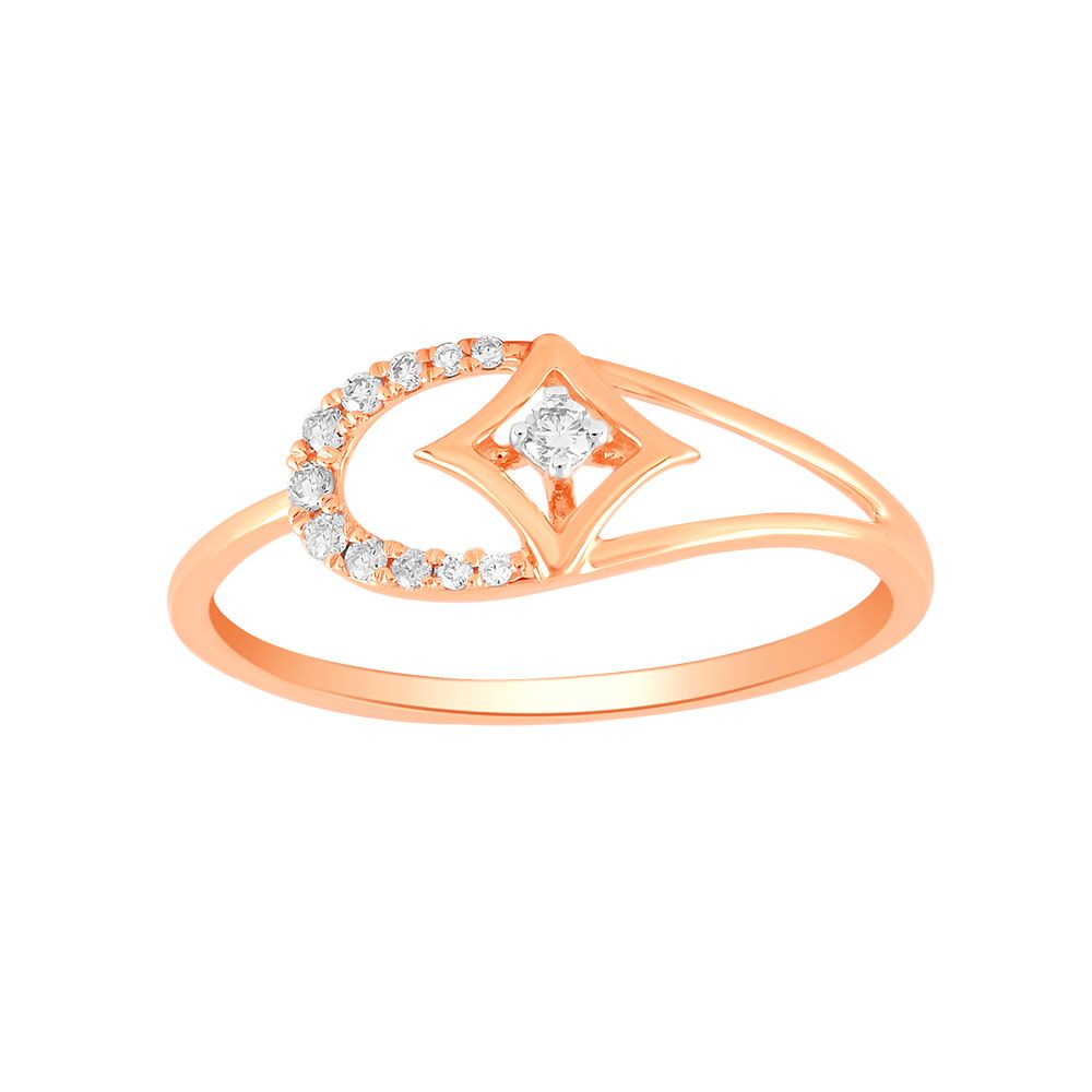 Versatile Rose Gold and Diamond Finger Ring-Rings-ORG24K88