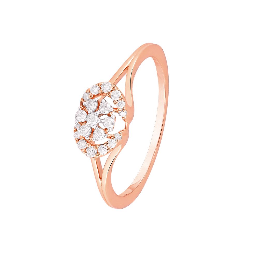 Pretty Floral Diamond Finger Ring-Rings-ORG24K89