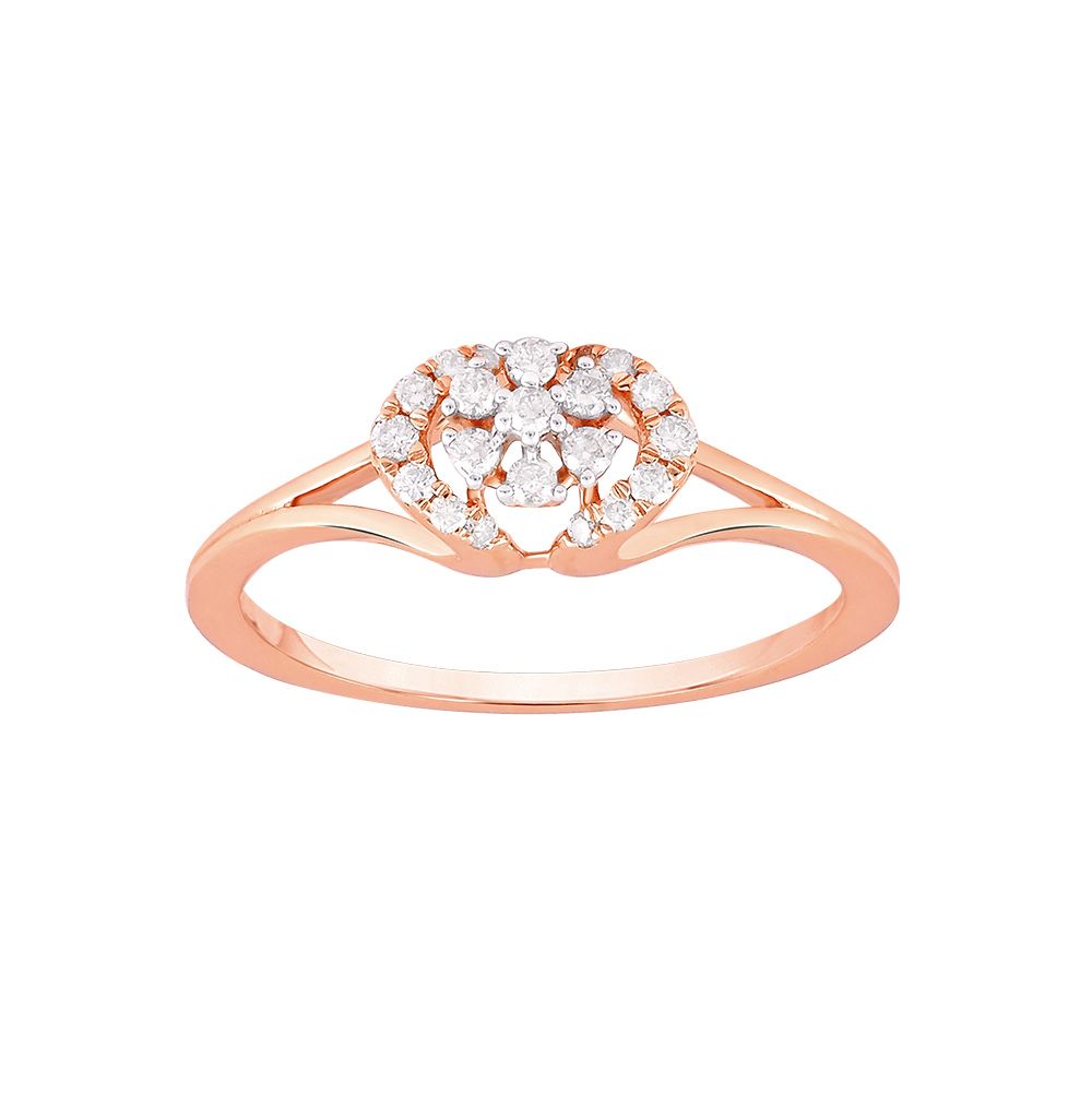 Pretty Floral Diamond Finger Ring-Rings-ORG24K89