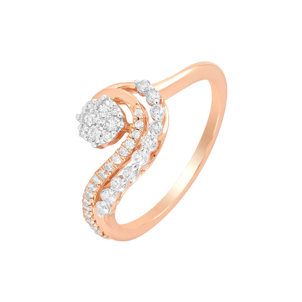 Curved Design Diamond Finger Ring-Rings-ORG24K90