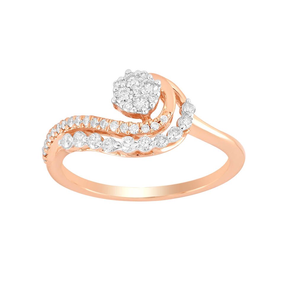 Curved Design Diamond Finger Ring-Rings-ORG24K90