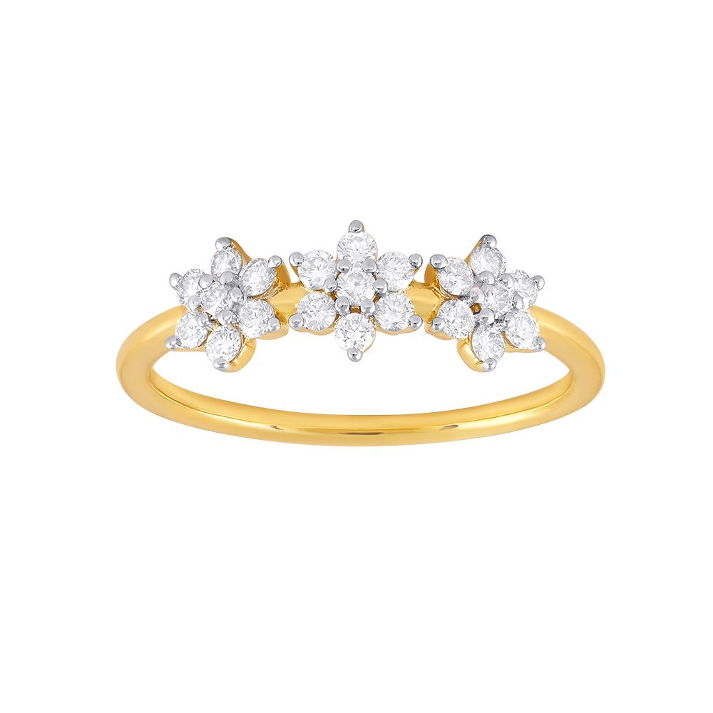 Star Design Diamond Finger Ring-Rings-ORG24K97