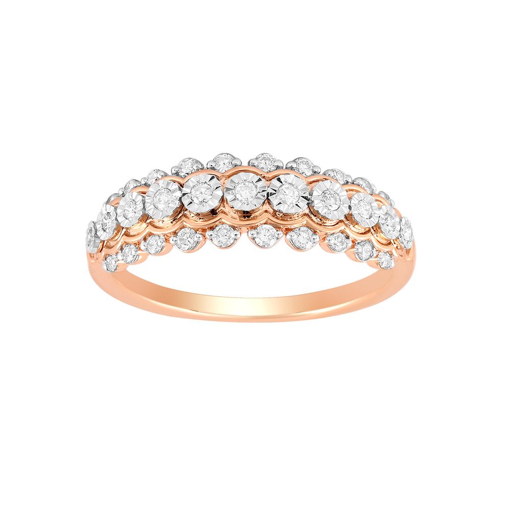 Alluring 14Kt Rose Gold Diamond Finger Band-Rings-ORG24K98