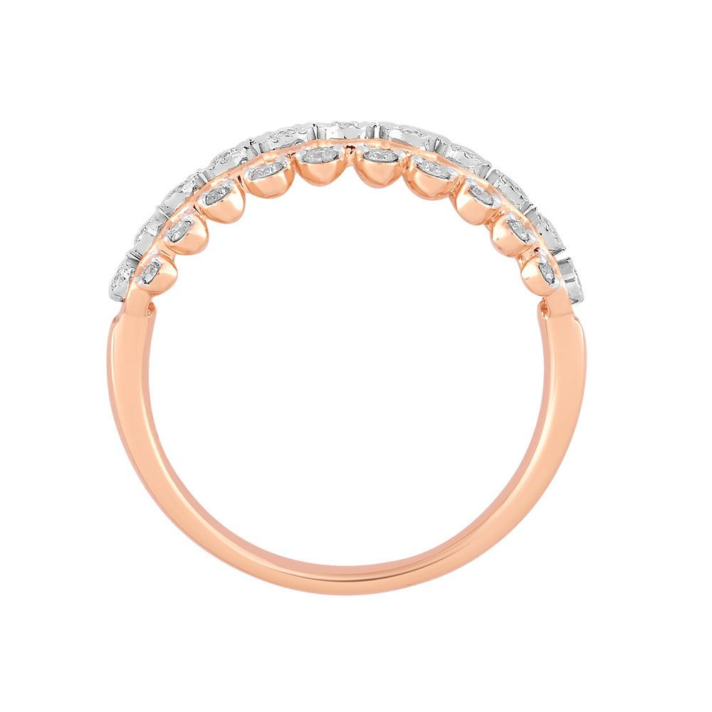 Alluring 14Kt Rose Gold Diamond Finger Band-Rings-ORG24K98