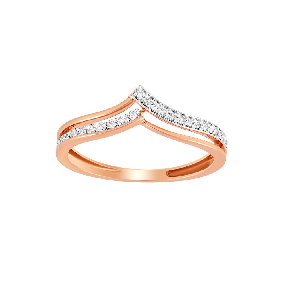Evocative Rose Gold and Diamond Finger Ring-Rings-ORG24L03