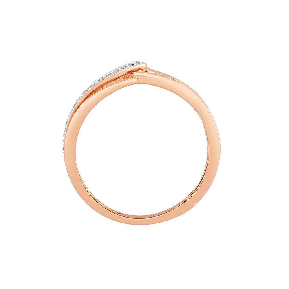 Evocative Rose Gold and Diamond Finger Ring-Rings-ORG24L03