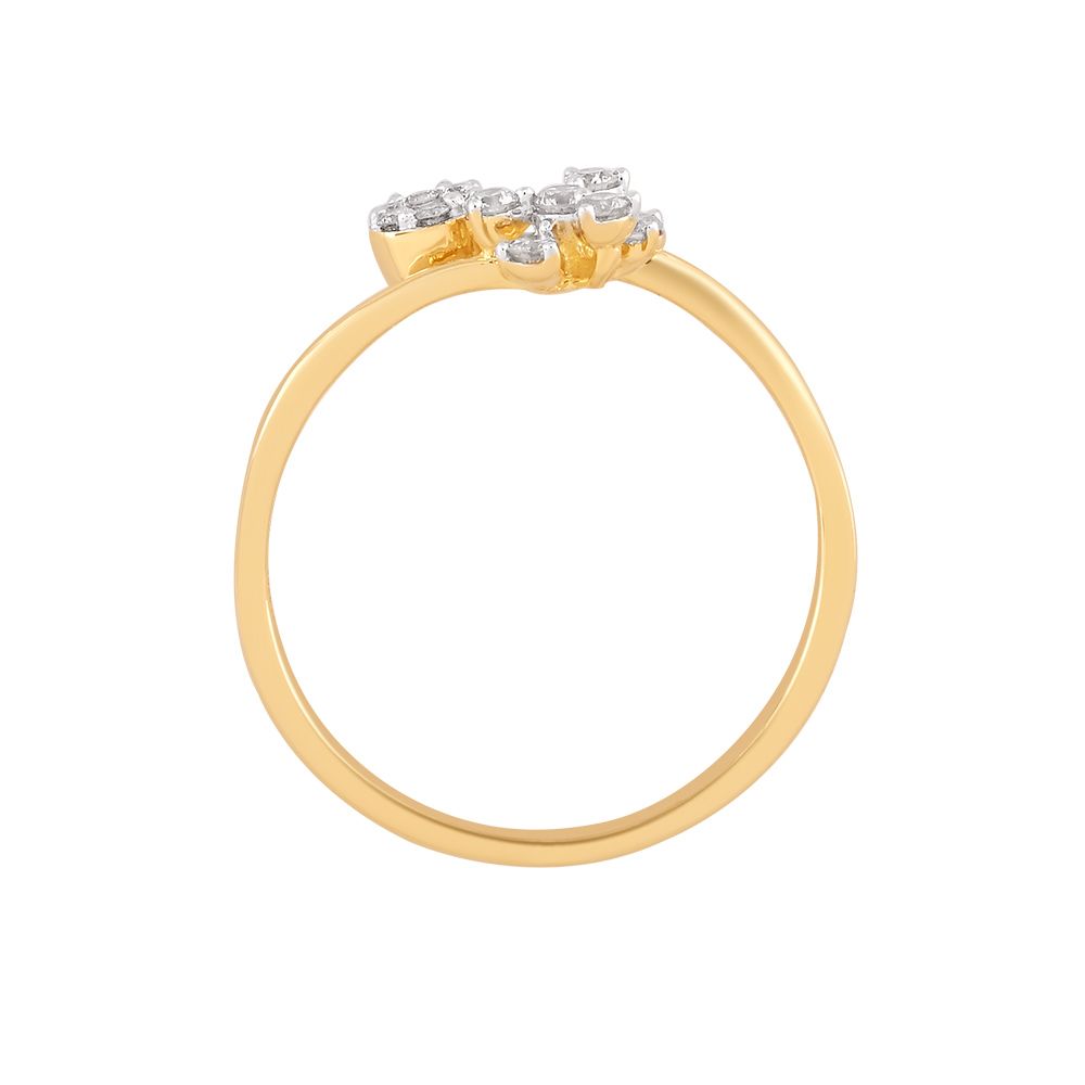 Sparkling Floral Yellow Gold Finger Ring-Rings-ORG24L04
