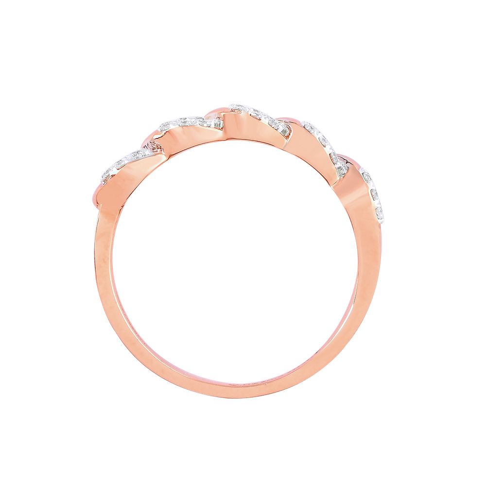 Bejewelled Leaf Design Diamond Finger Ring-Rings-ORG24L05