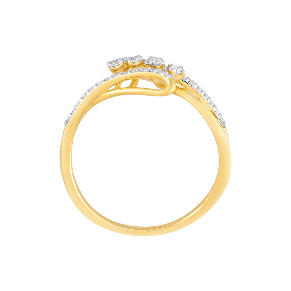 Captivating Yellow Gold Diamond Finger Ring-Rings-ORG24L08