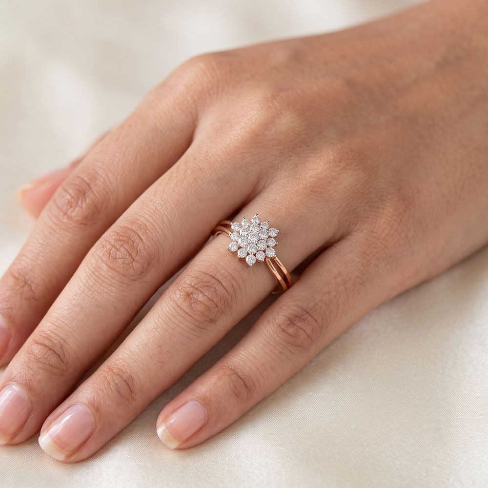 Rose Pathway Floral Womens Ring-Rings-ORG24L45