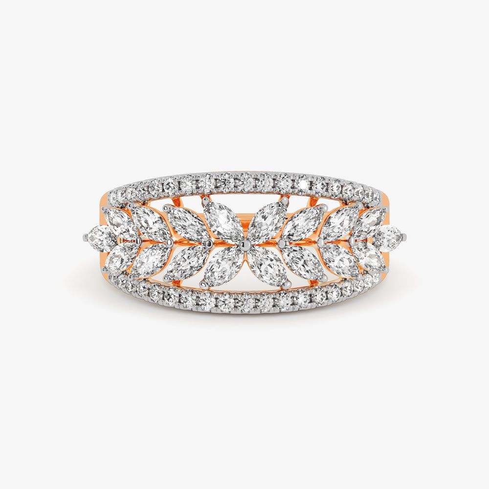 Enchanting 18KT Rose Gold Women Ring-Rings-ORG24L49