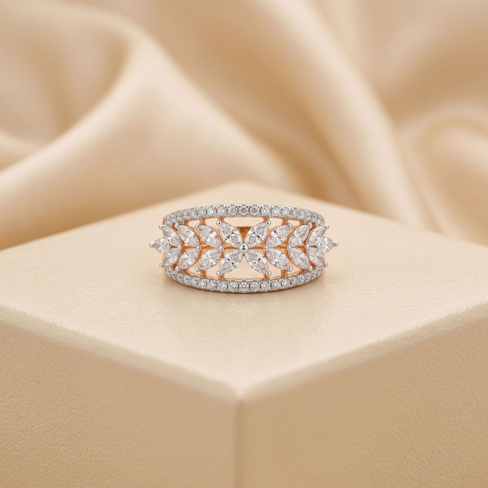 Enchanting 18KT Rose Gold Women Ring-Rings-ORG24L49