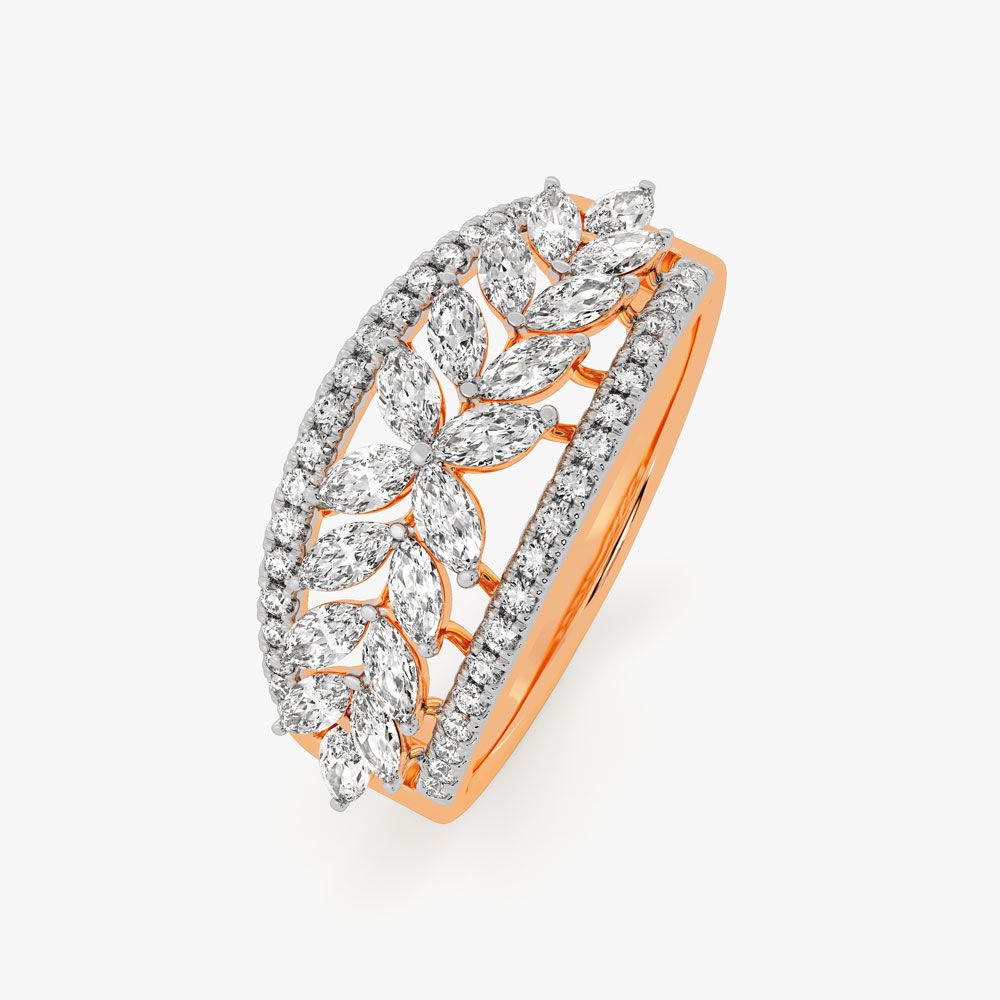 Enchanting 18KT Rose Gold Women Ring-Rings-ORG24L49