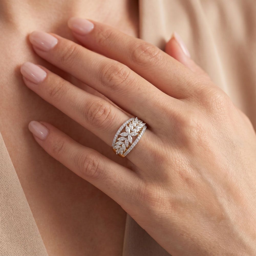 Enchanting 18KT Rose Gold Women Ring-Rings-ORG24L49
