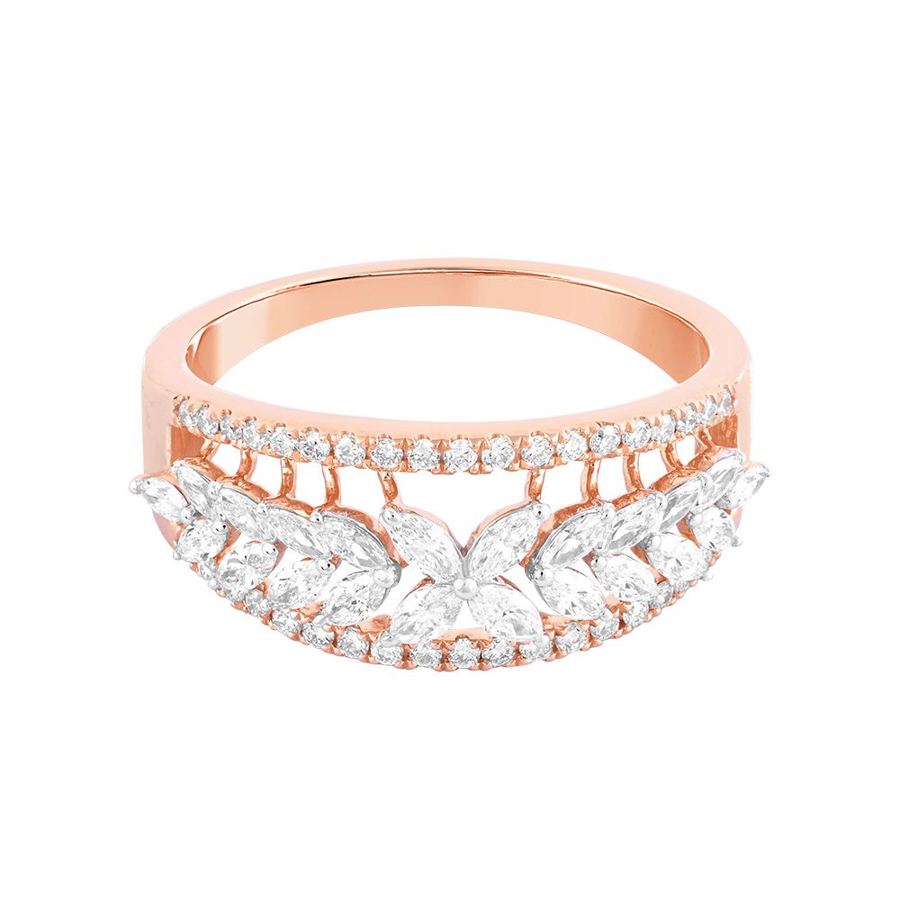 Enchanting 18KT Rose Gold Women Ring-Rings-ORG24L49