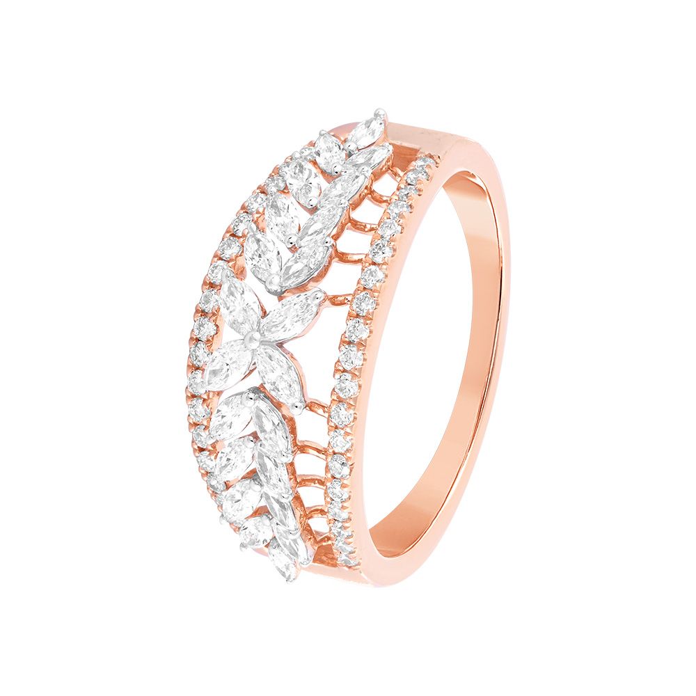 Enchanting 18KT Rose Gold Women Ring-Rings-ORG24L49