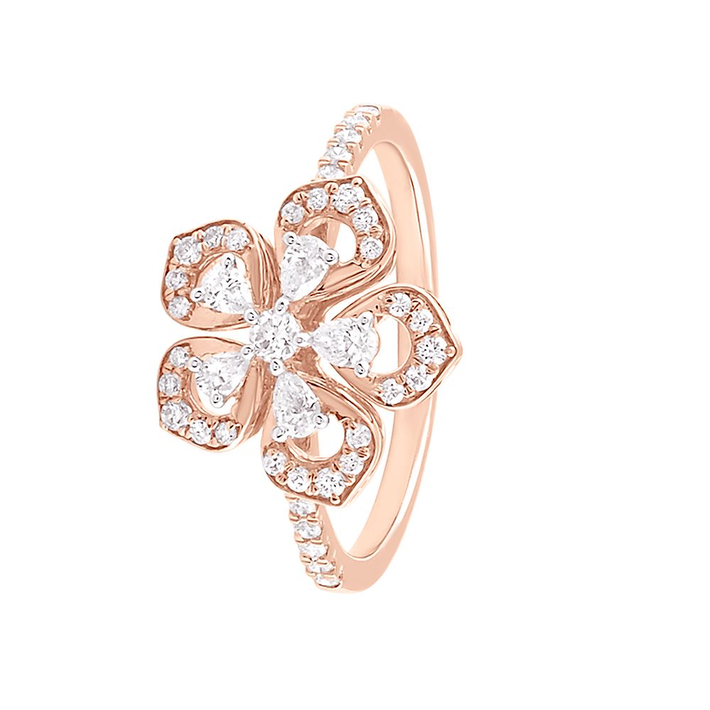 Rose Gold Sketch Floral Womens Ring-Rings-ORG24L62