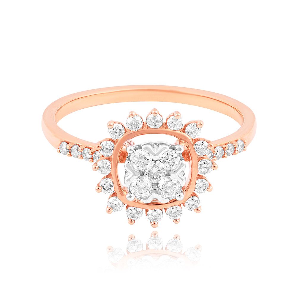 Sparkling Rose Gold Diamond Women Ring-Rings-ORG24L70