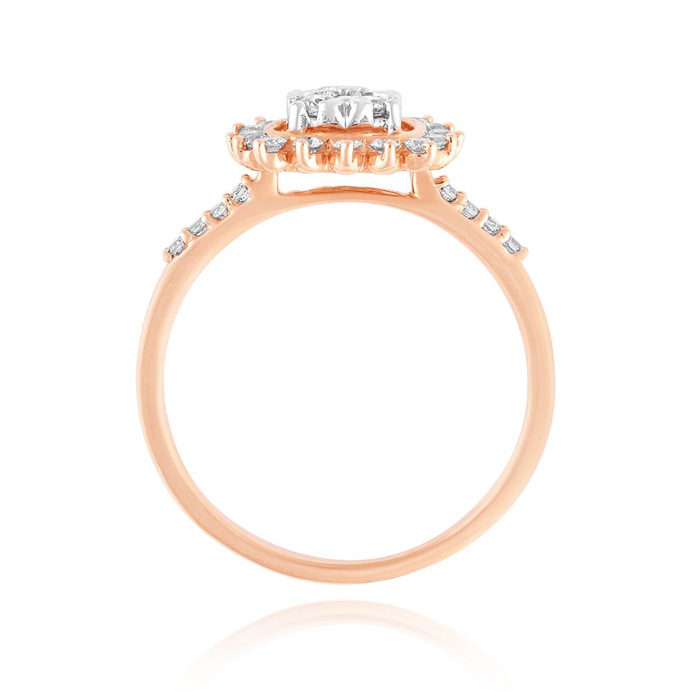 Sparkling Rose Gold Diamond Women Ring-Rings-ORG24L70