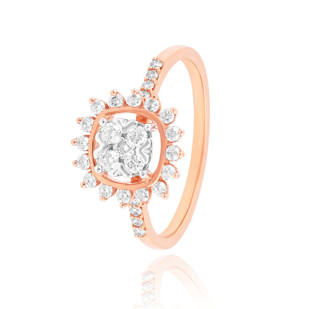 Sparkling Rose Gold Diamond Women Ring-Rings-ORG24L70