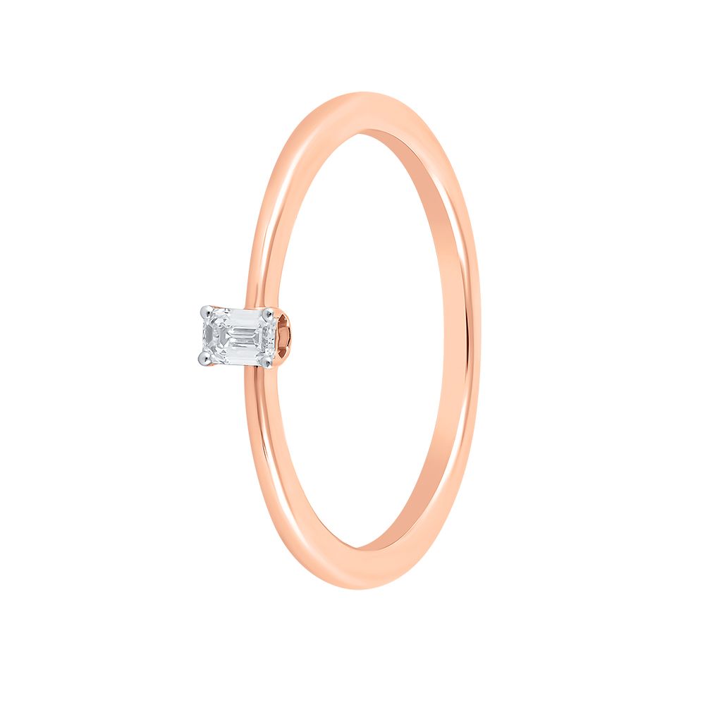 Glorious 18KT Rose Gold Single Stone Women Ring-Rings-ORG24L77