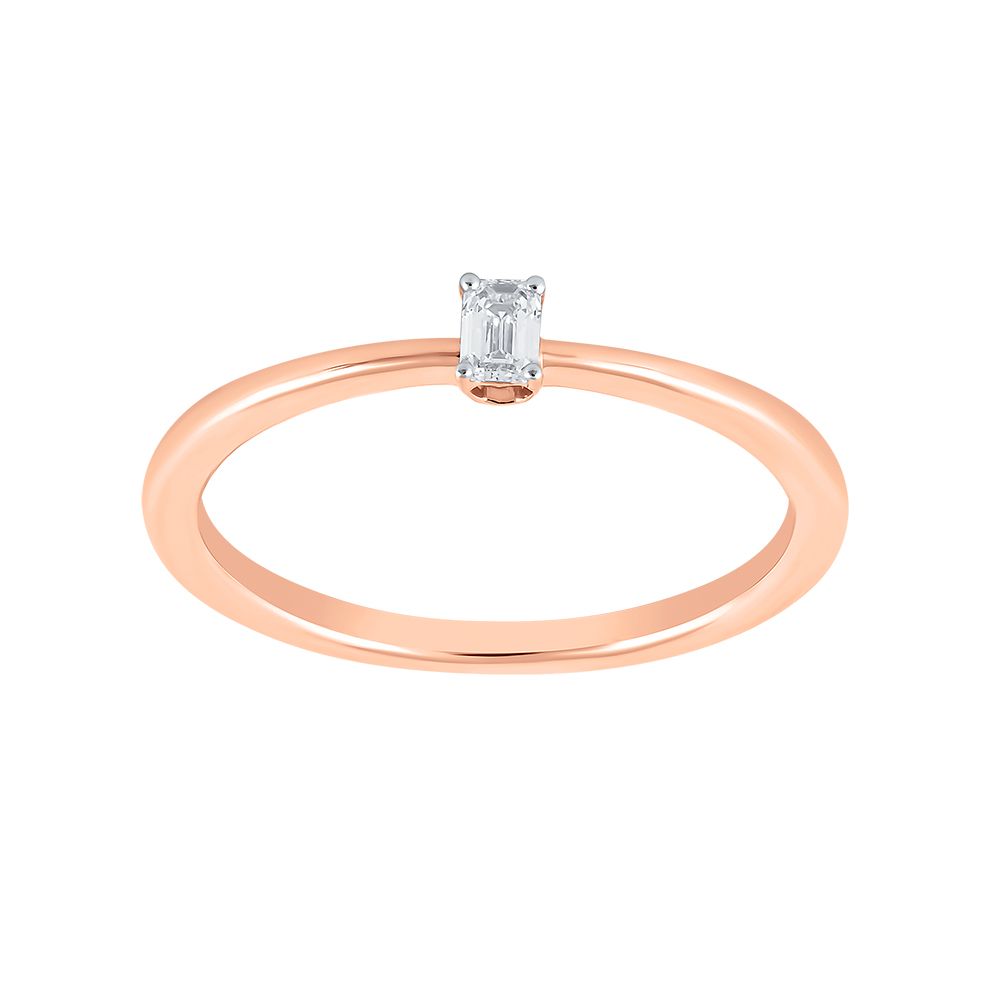 Glorious 18KT Rose Gold Single Stone Women Ring-Rings-ORG24L77