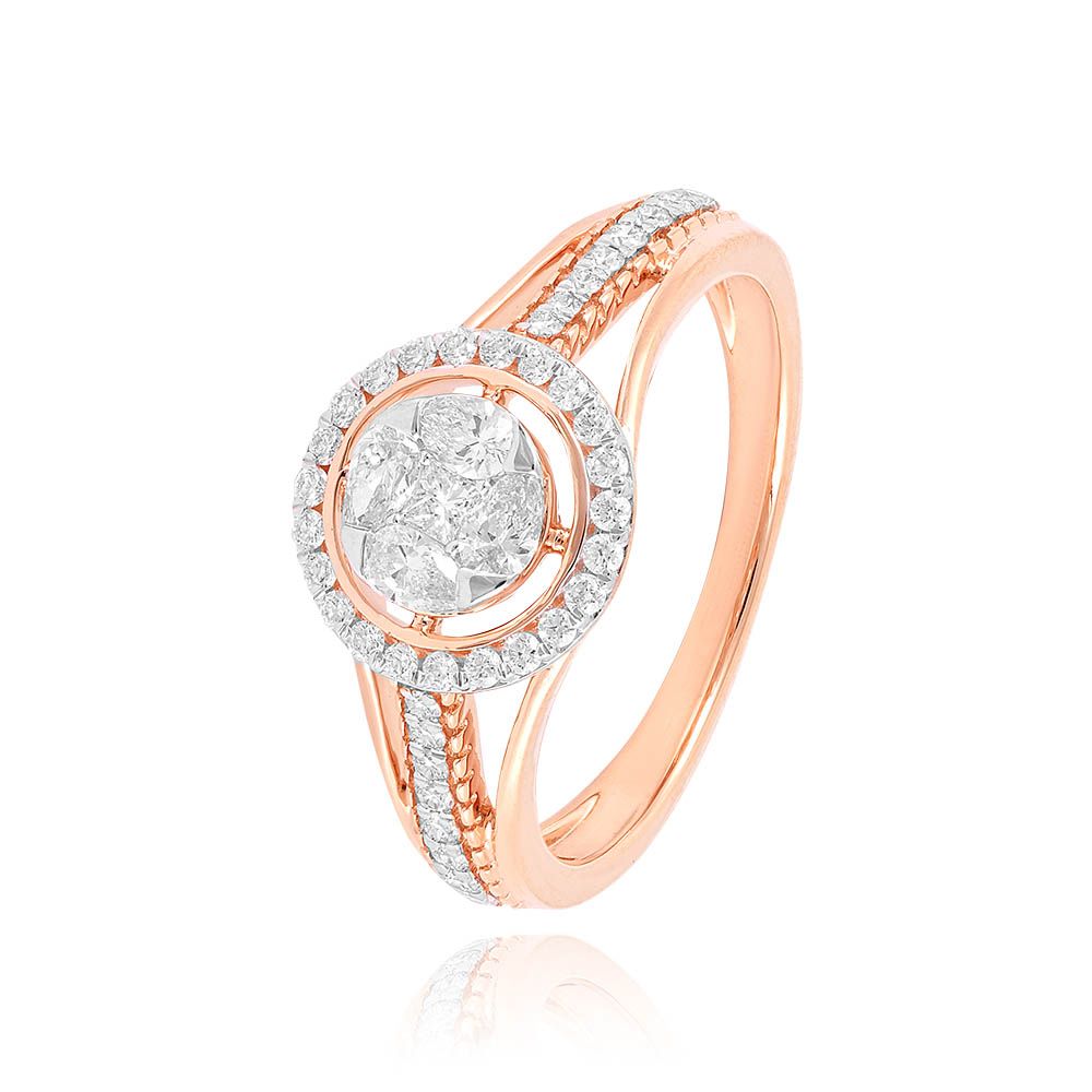 Glow Diamond 18KT Rose Gold Ring-Rings-ORG25K02