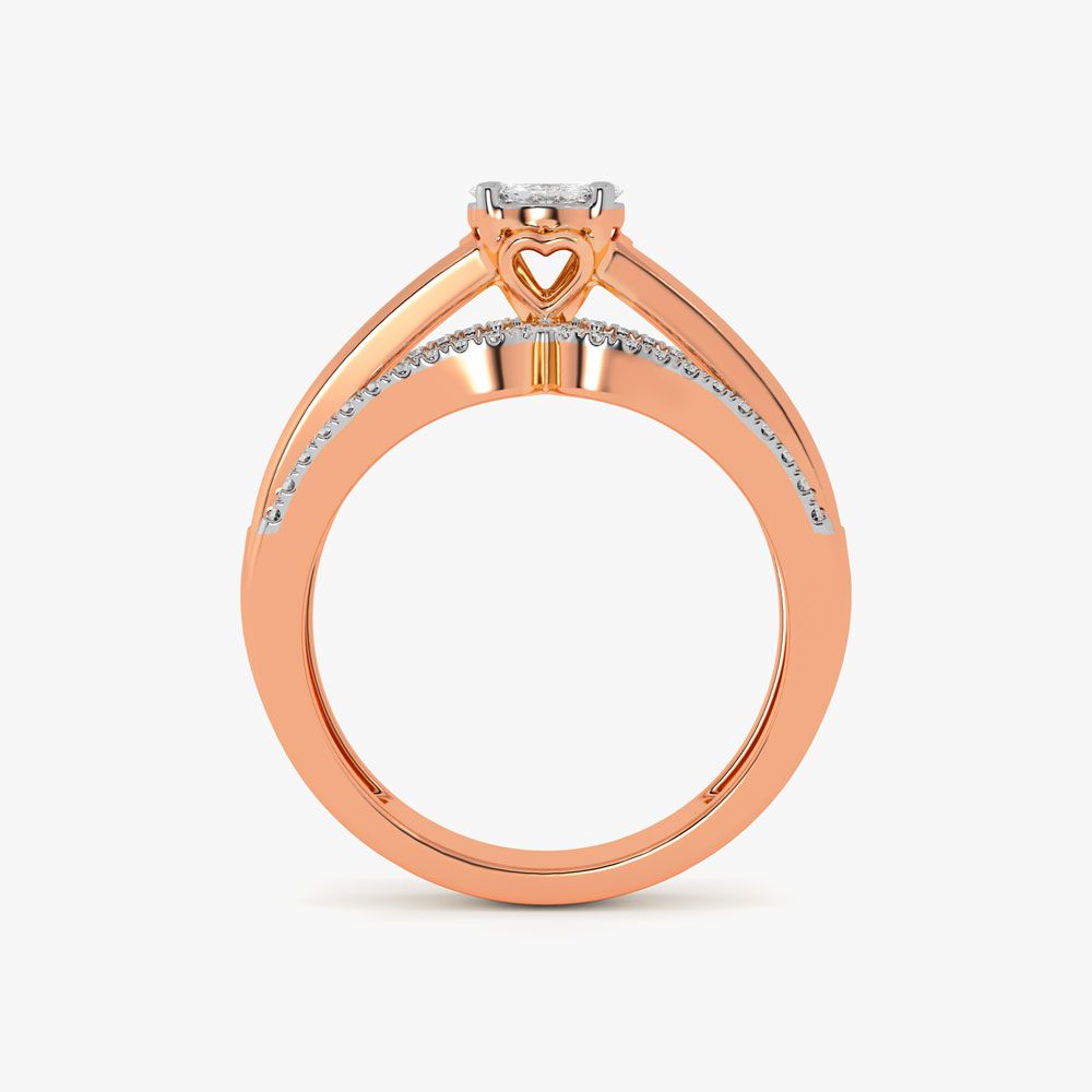 Bright Daily 18KT Rose Gold Diamond Ring-Rings-ORG25K08
