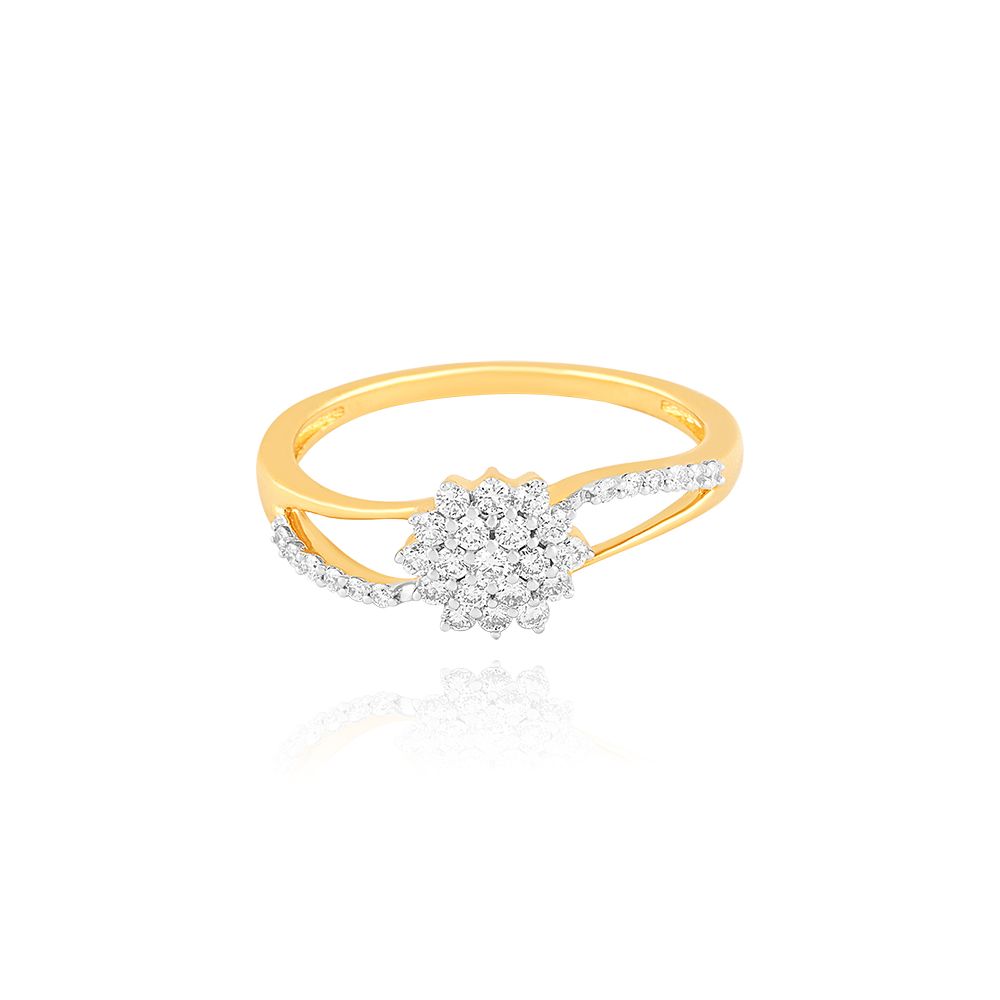 Floral Frost Yellow Gold Ring-Rings-ORG25K43