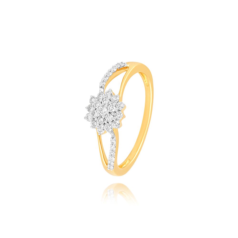 Floral Frost Yellow Gold Ring-Rings-ORG25K43