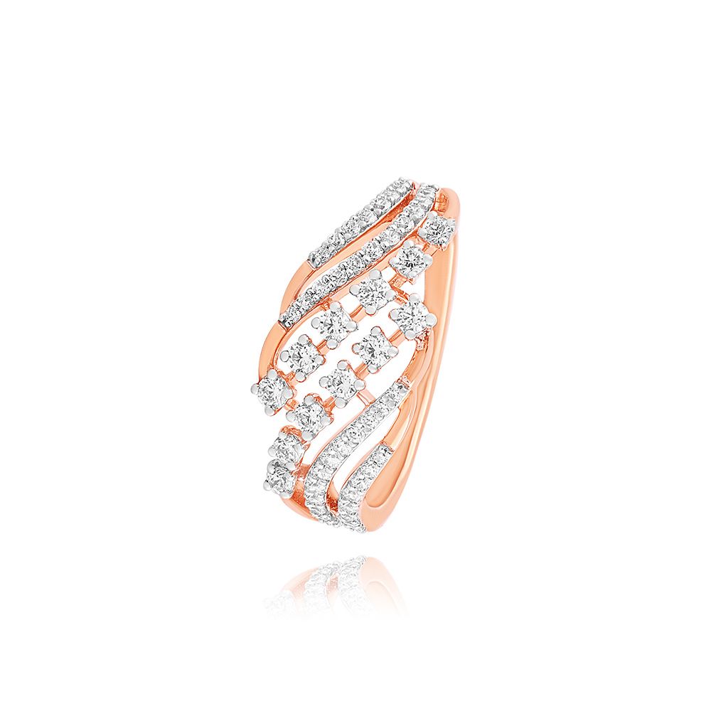 Festive Swirl Rose Gold Ring-Rings-ORG25K46