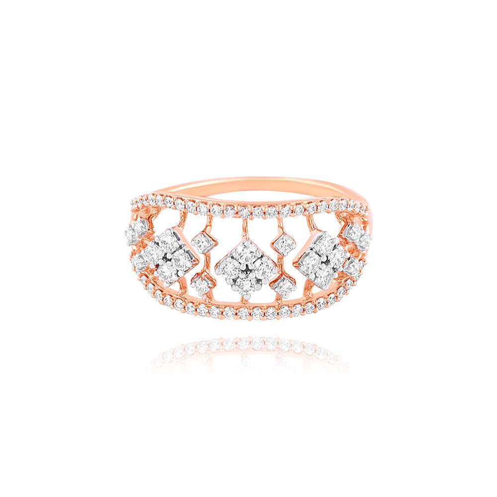 Classic Geometric Rose Gold Ring-Rings-ORG25K54