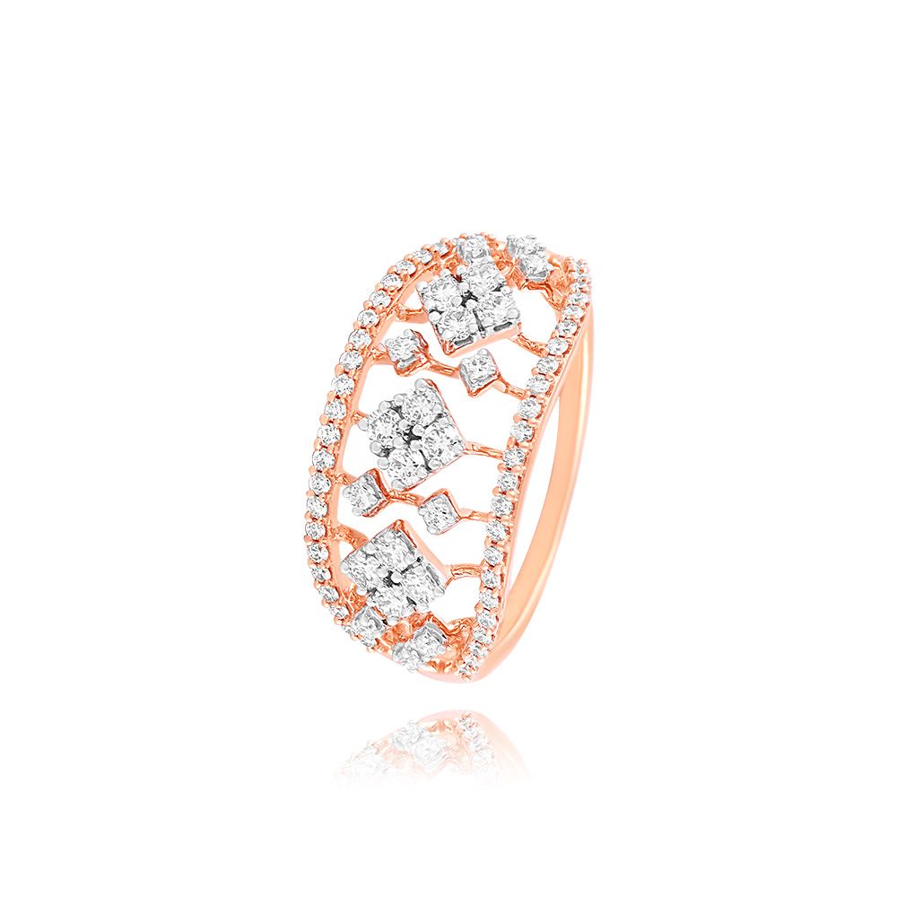 Classic Geometric Rose Gold Ring-Rings-ORG25K54